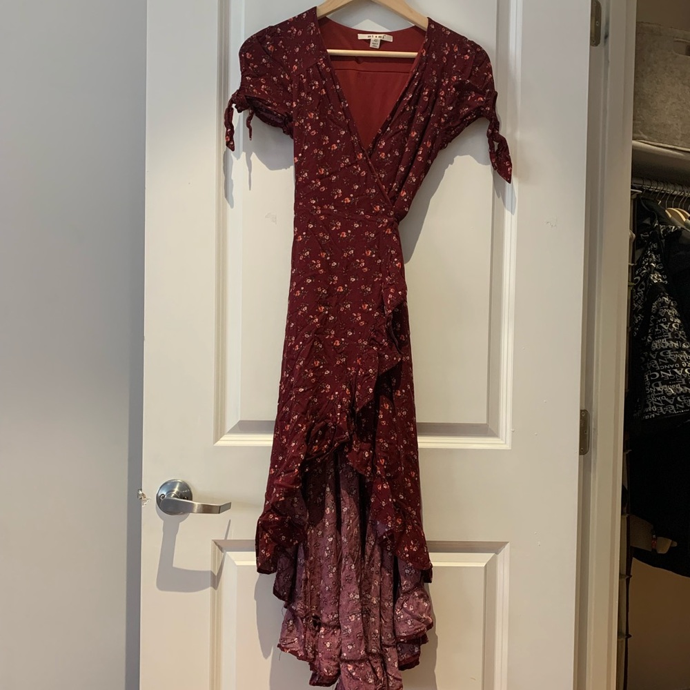 Burgundy Floral Dress